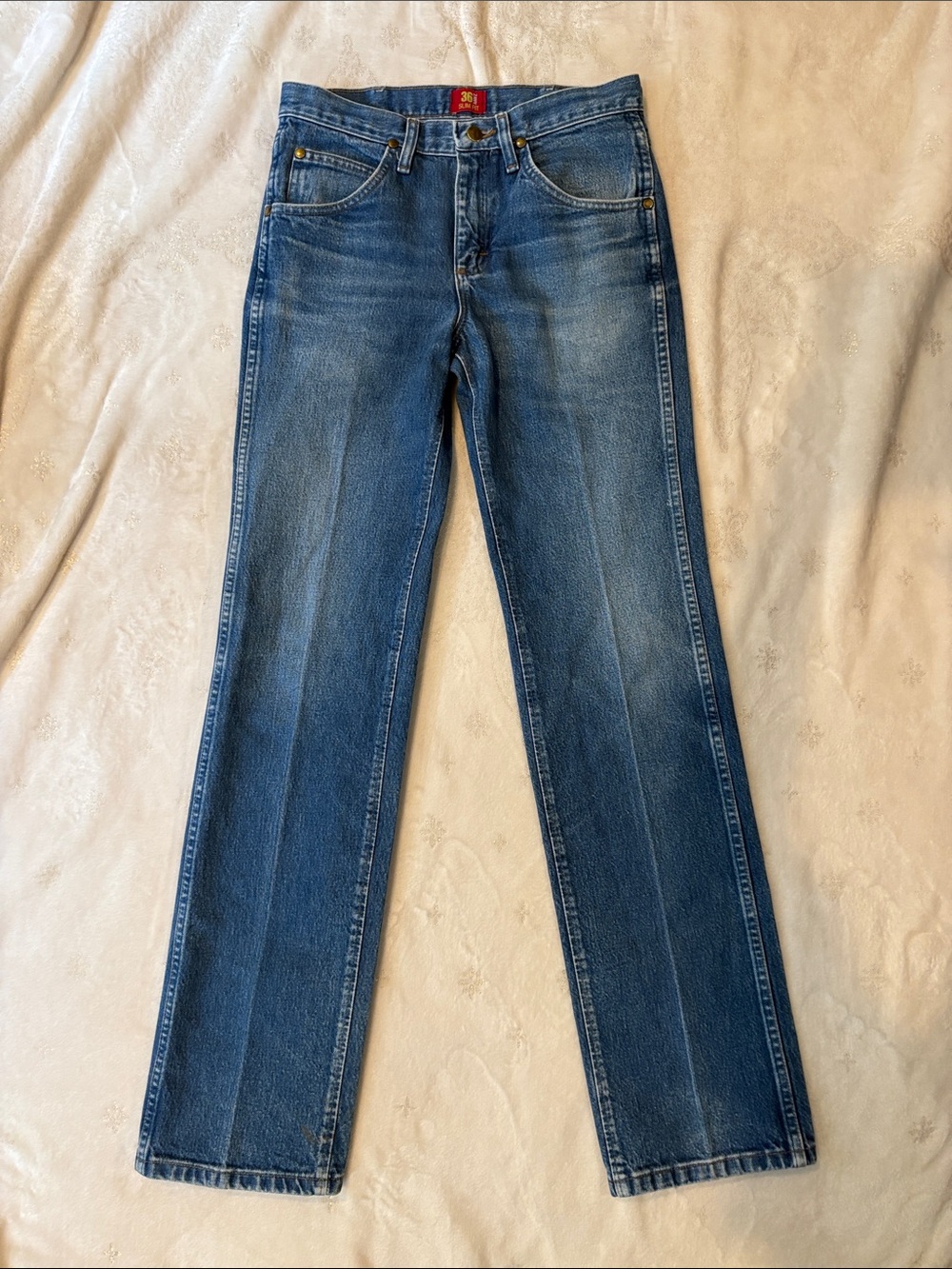 Wrangler 36MWZ Slim Fit Jeans 29x34 Mexico 14.5oz Broken Twill Unisex